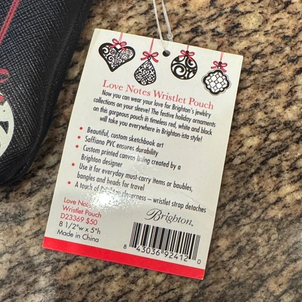Brighton Black and Red Heart Design Wristlet